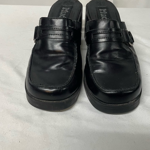 Mudd platform heeled slide on shoes chunky heels Black Excellent condition. Sz 8 - Picture 5 of 9